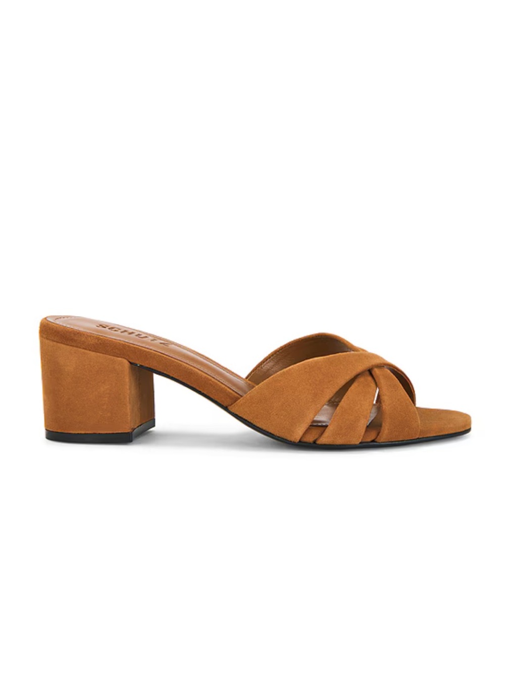 Schutz Keefa Block Mules Cuoio Brown Tan Suede sandals shoes Revolve 8